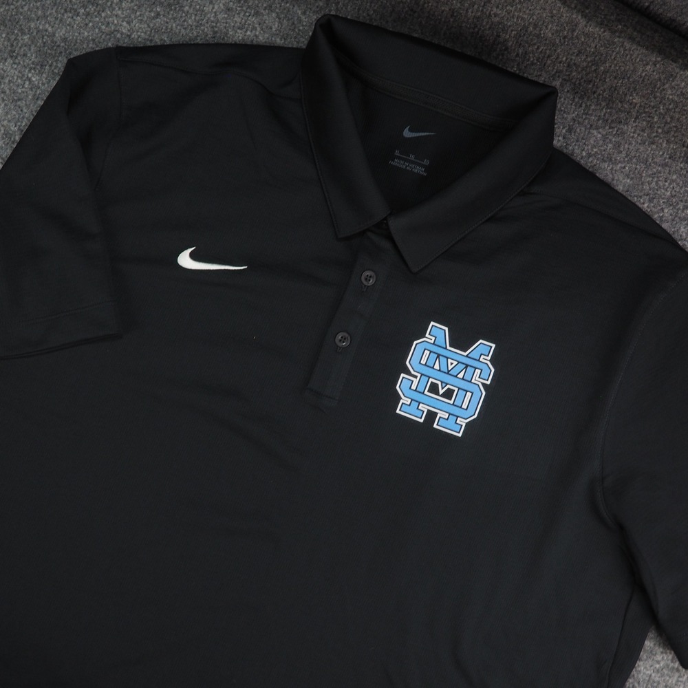 Mississippi State Nike Polo Mens Large Dri-Fit Black Solid Golf Sporty Active